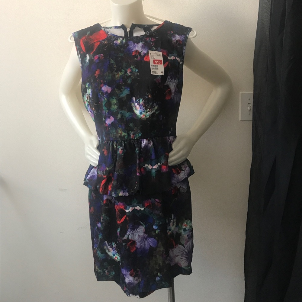 H&M peplum flower burst dress