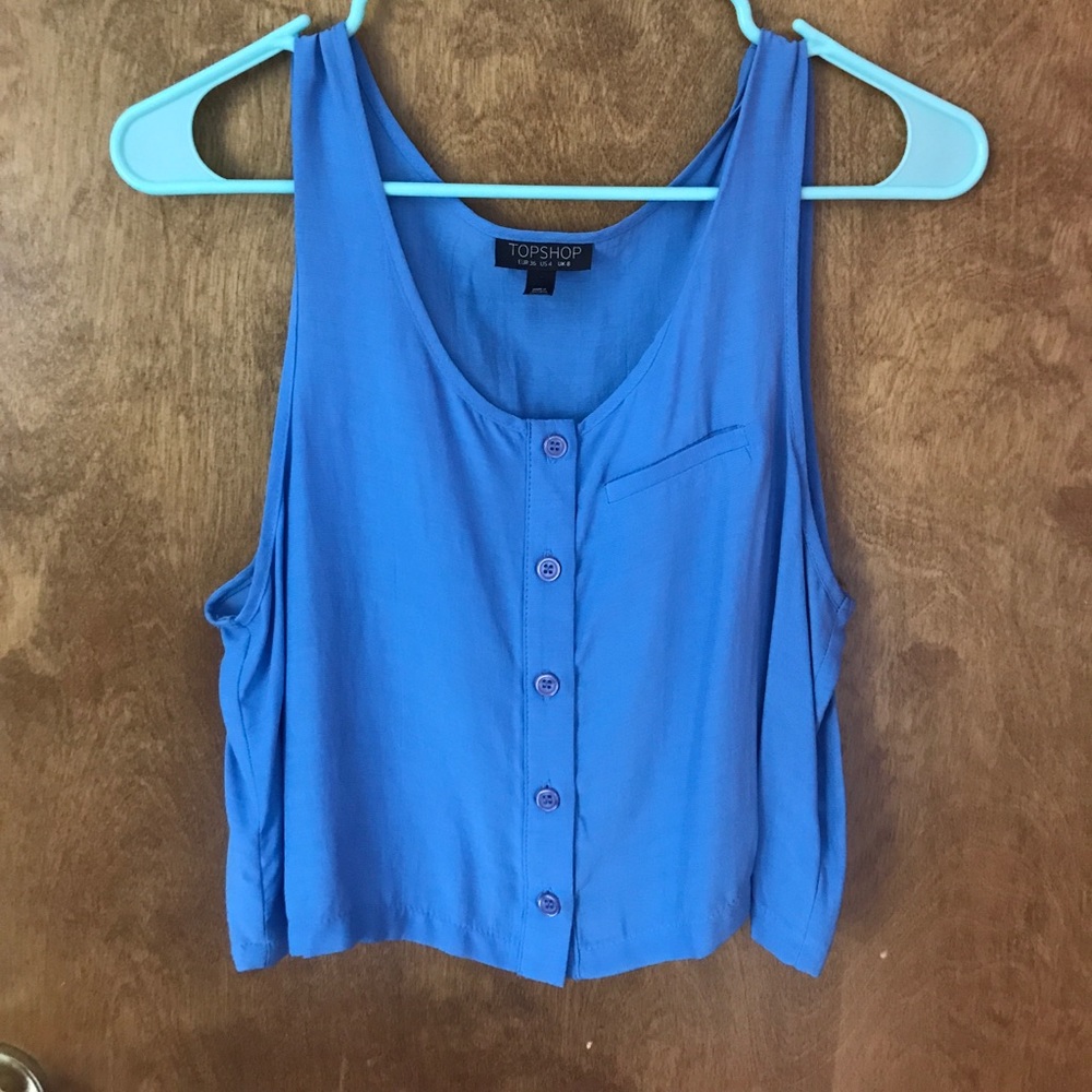 Topshop button down crop top