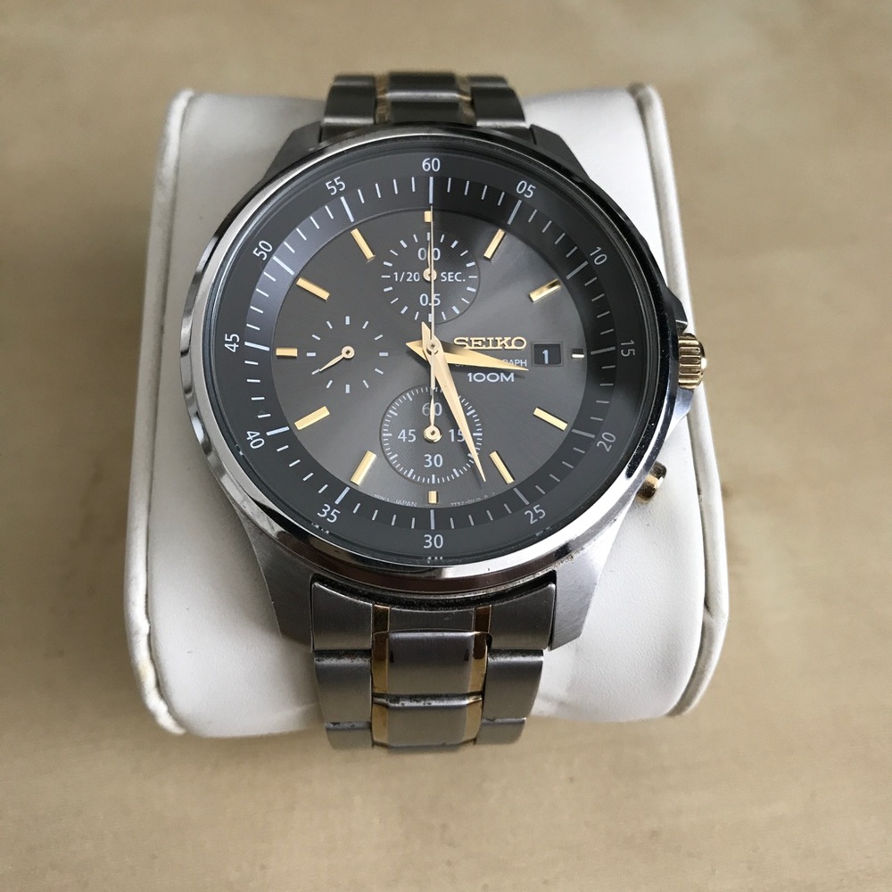 Seiko Chronograph Stainless Steel Watch ChromeGold