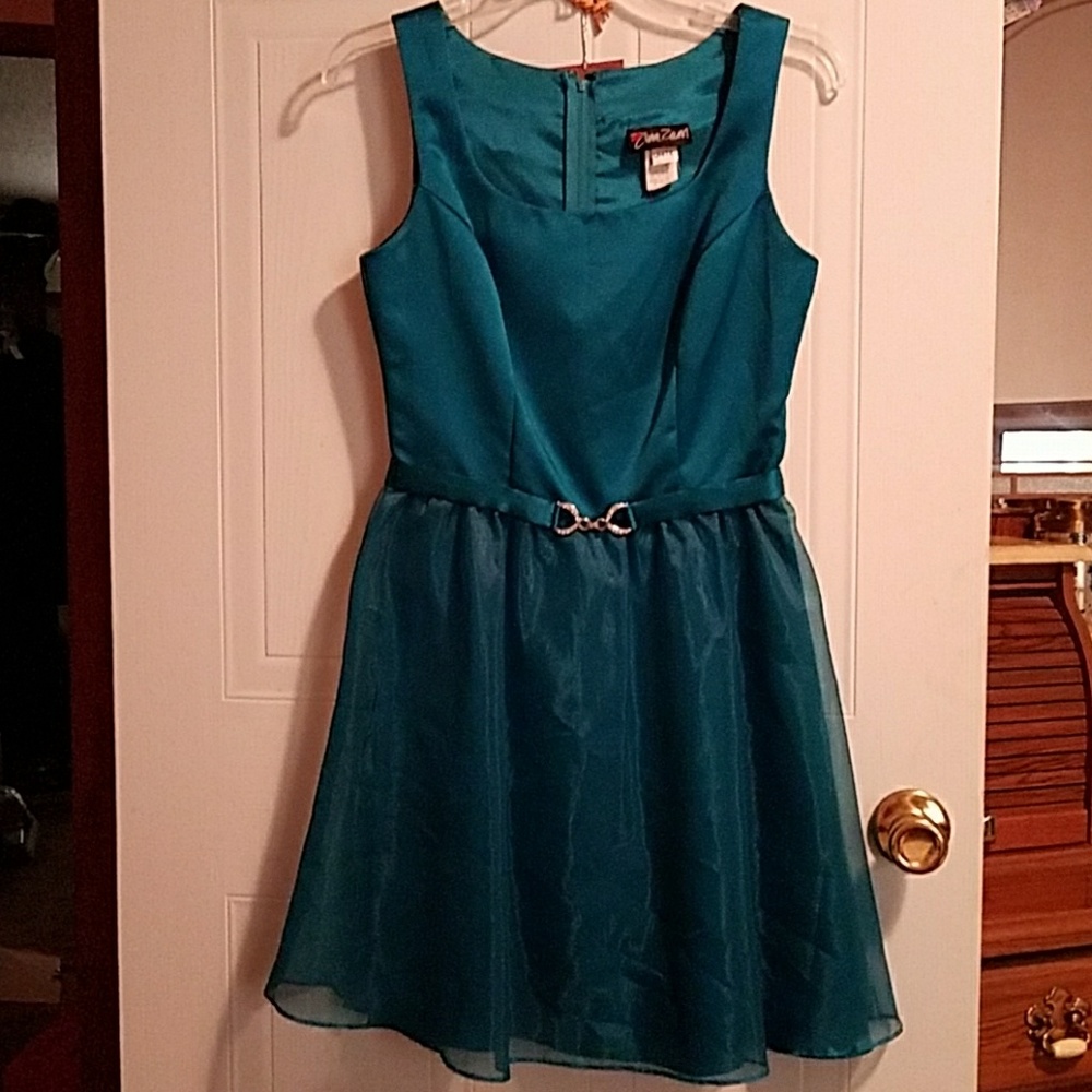 ZUM ZUM teal sz7/8 flared cocktail/party dress