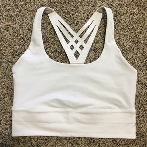 White Mind Over Miles Lululemon Bra Size 4
