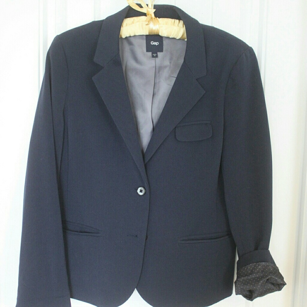 Navy GAP Blazer with Polka Dot Lining