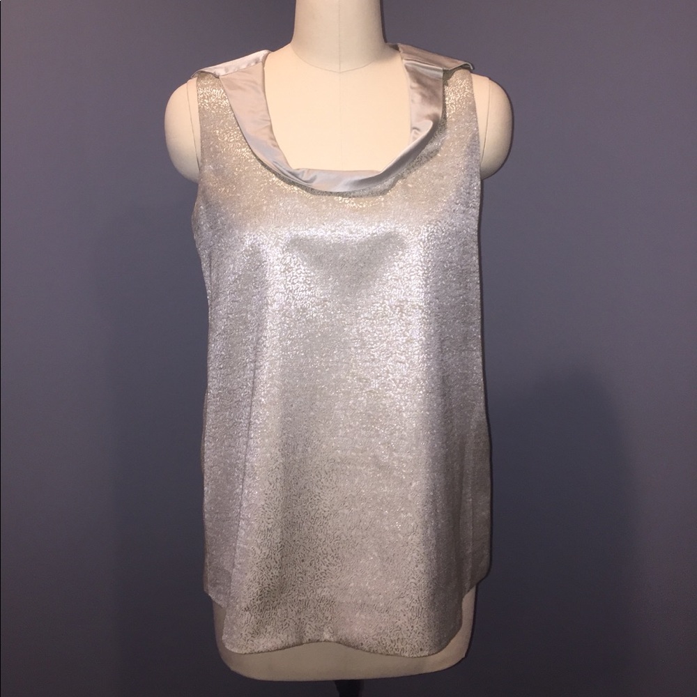 Rachel Zoe metallic sleeveless blouse