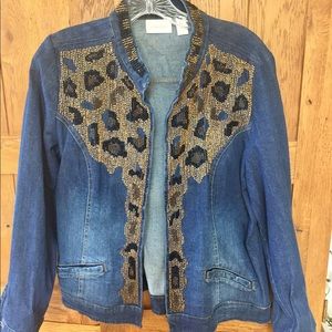 Chico's Denim Embellished Jacket