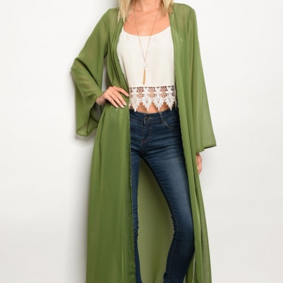 ■LAST 1■ Classy Green Duster - Picture 2 of 2