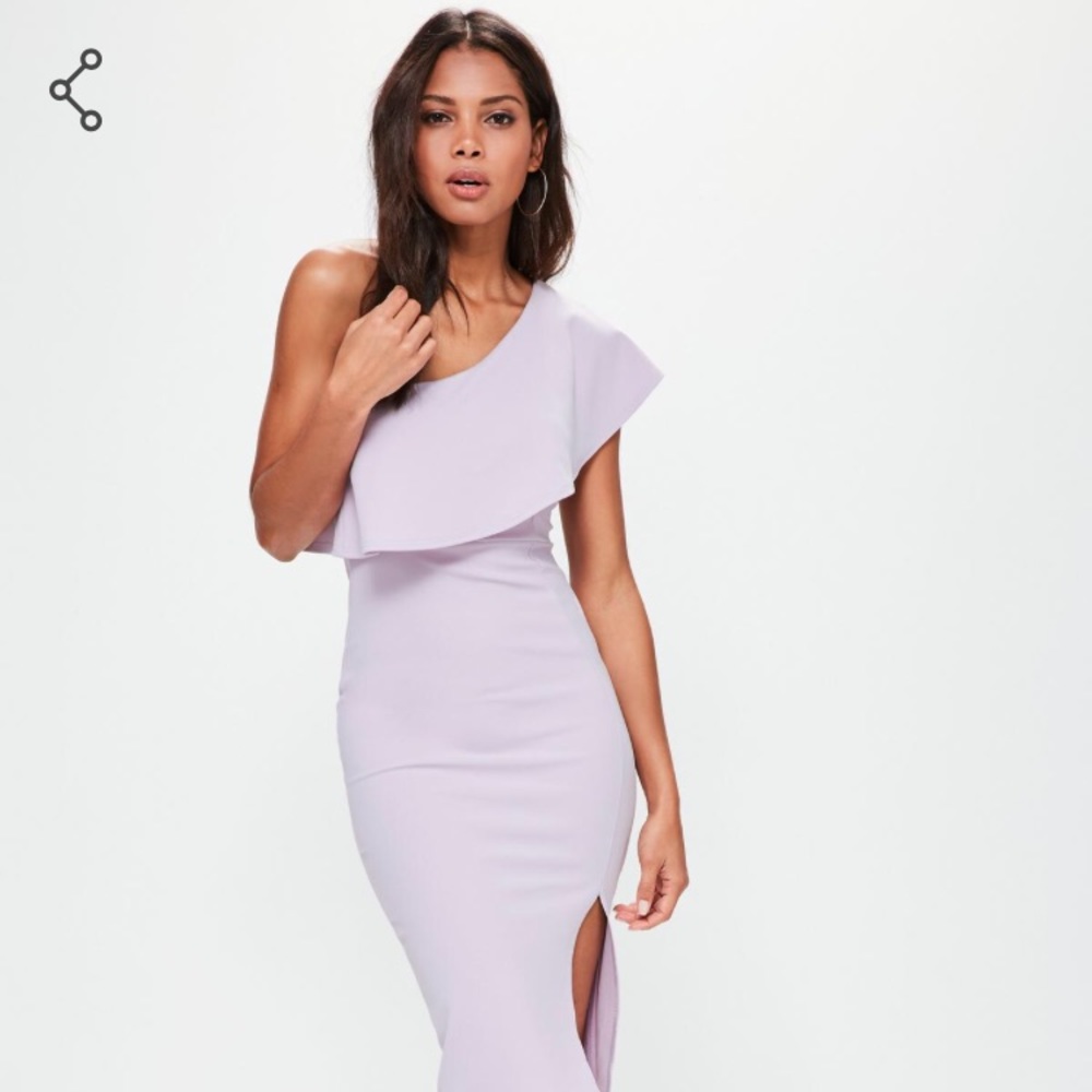 Missguided one shoulder midi split dress