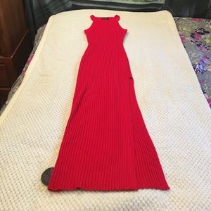 Red midi dress