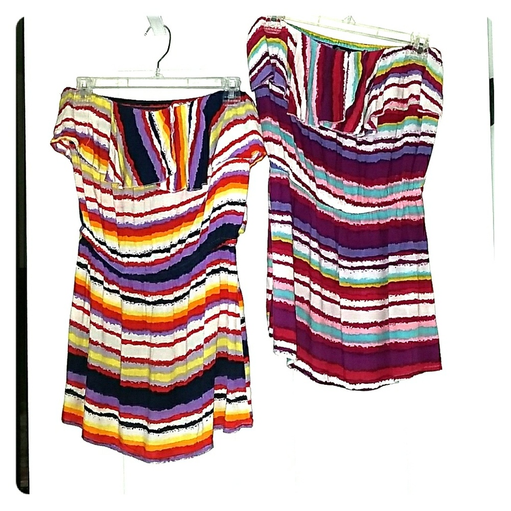 Colorful tube romper dress
