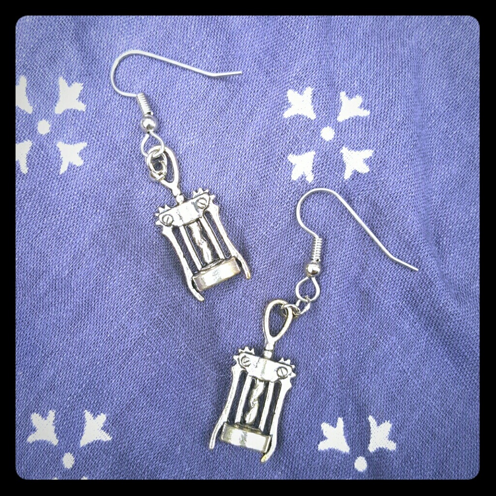 Wine Corkscrew Wine Key Earrings