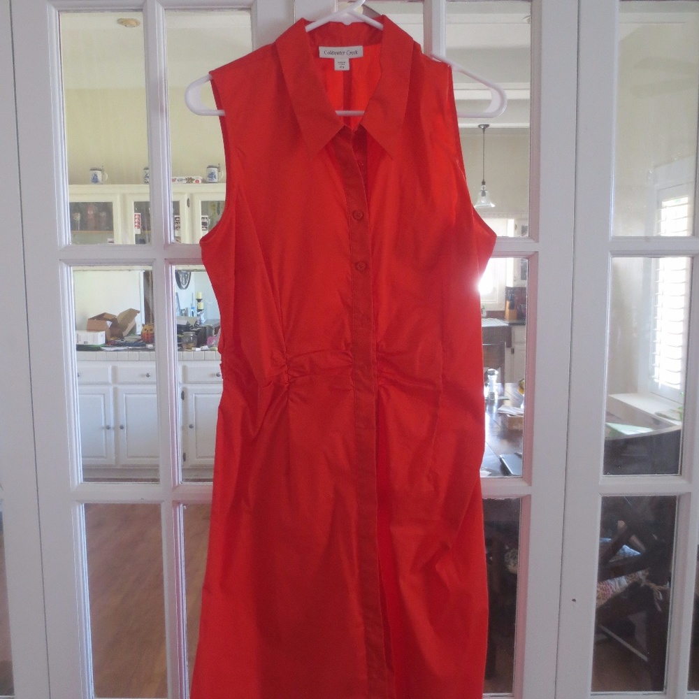 Fire red sleeveless dress