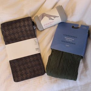Set of Assorted Grey & Green Tights NWT