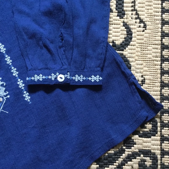 🆕 Khaki & Co. Sweet Blue Boho Top 🦋💙💎 - Picture 2 of 7