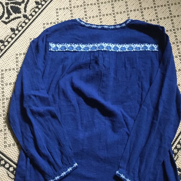 🆕 Khaki & Co. Sweet Blue Boho Top 🦋💙💎 - Picture 5 of 7