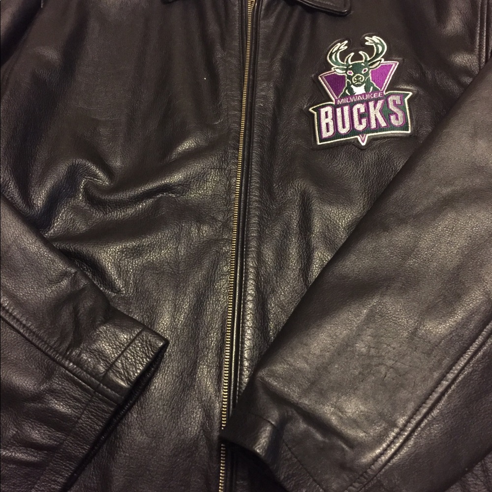 Milwaukee bucks leather jacket.