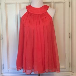 Sheer Fully-Lined Flowy Evening Wear Top