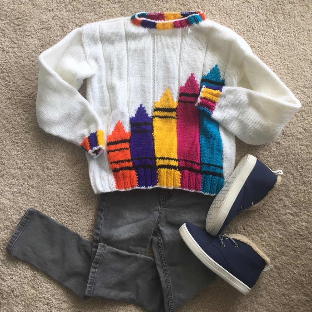 2x🥂HP🥂 Incredible Vintage Hand Knit Sweater🖍🔅
