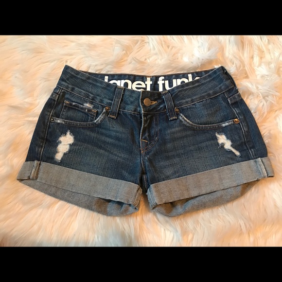Planet Funk - Distressed Jean Shorts - Size 24 - Picture 1 of 6