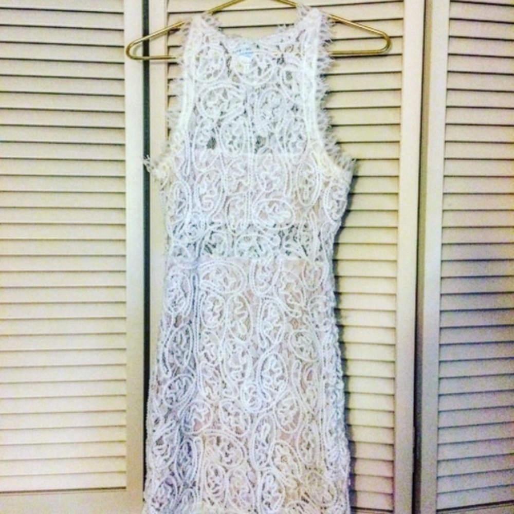 Balmain style white rope dress