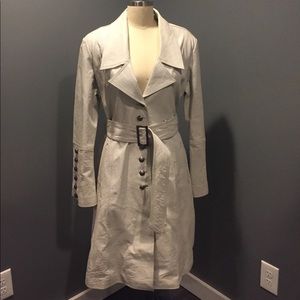 Leather trench coat