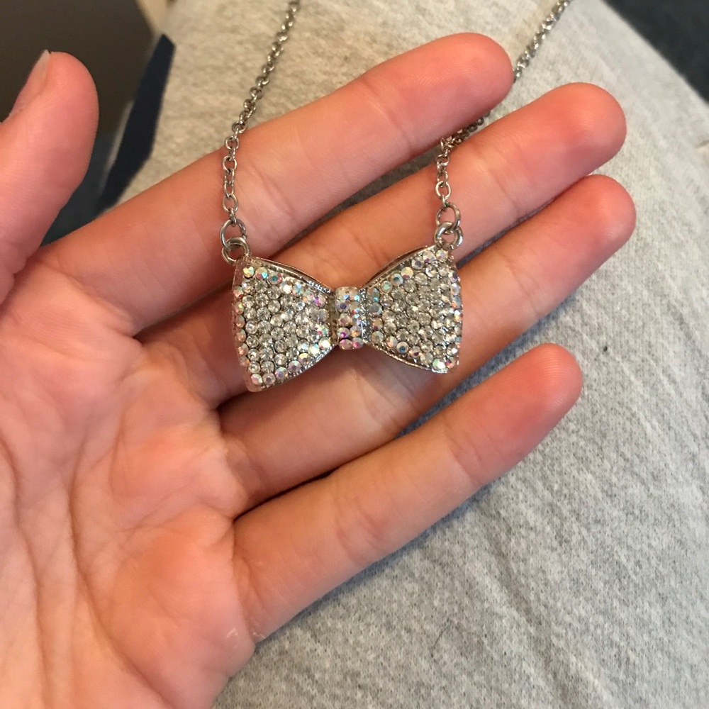Sparkly Bow Necklace