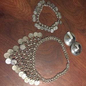 Belly dance jewelry and hand symbols set