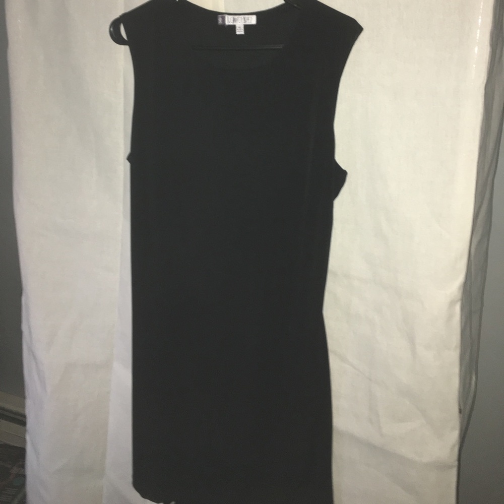 Black dress sleeves less open in back