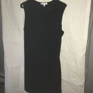 Black dress sleeves less open in back