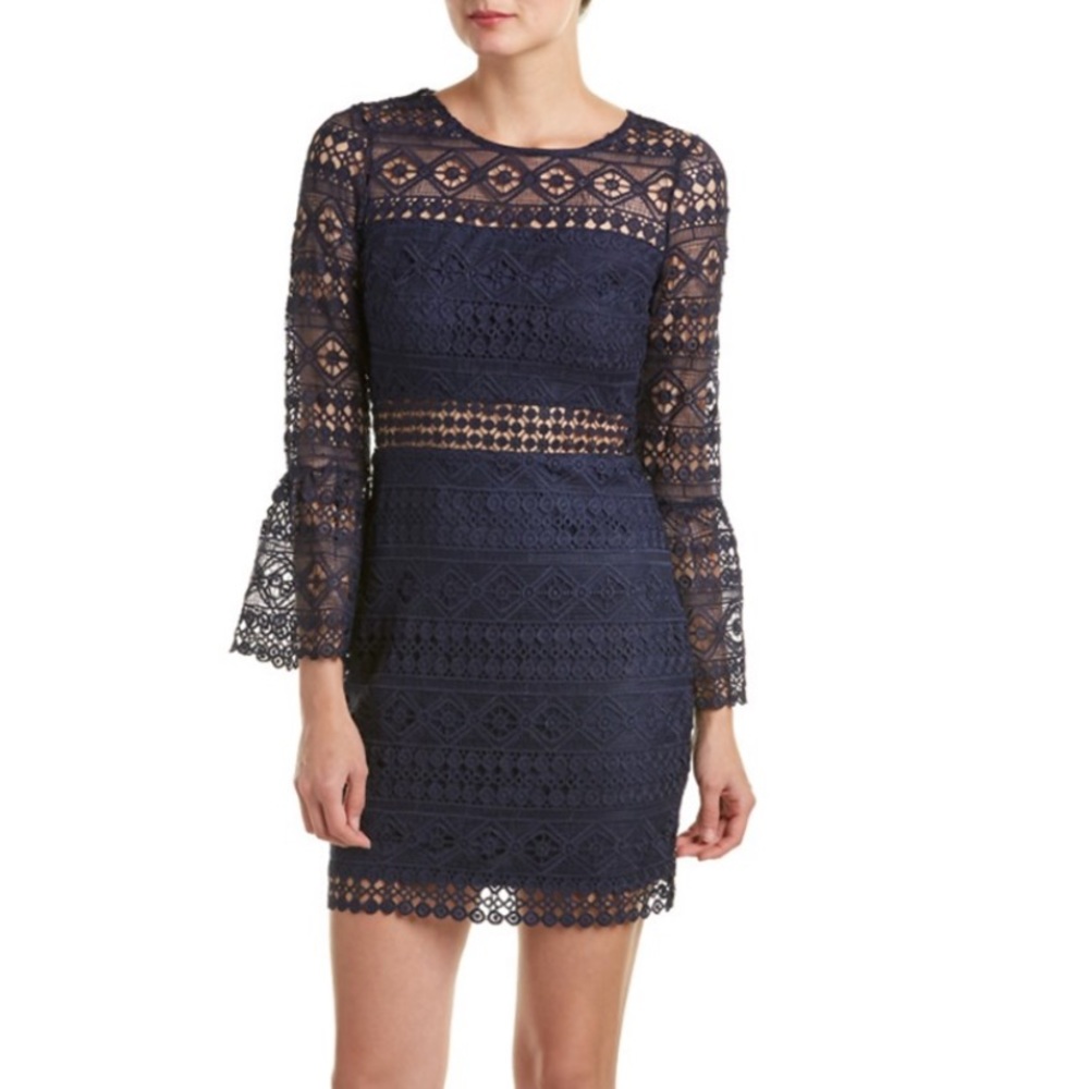 BRAND NEW 💙 Just Me Navy Lace Sheath Dress
