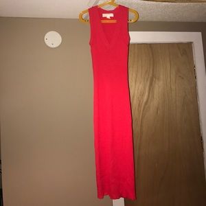 Ribbed sweater dress in mandarin