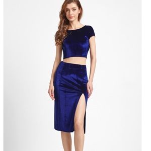 Blue Velvet co-off set