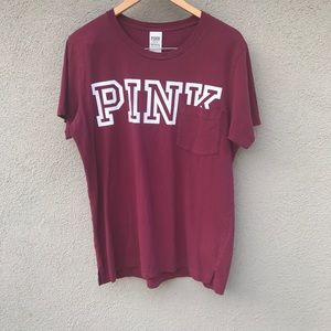 ✨ VS PINK MAROON POCKET TEE ✨