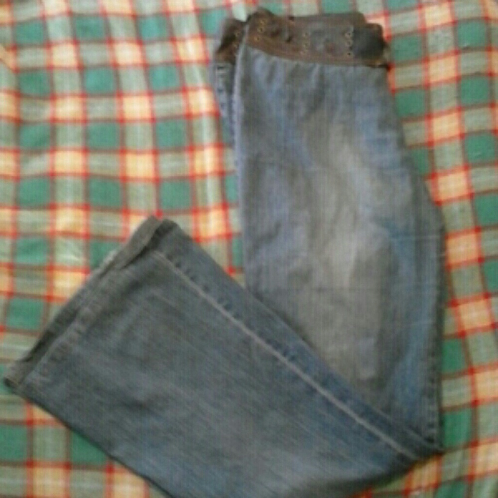 Coolwear blue Jeans /w Brown mock leathebelt panel