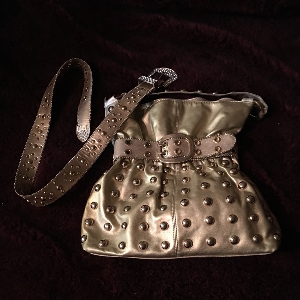 Gold bling holiday purse and matching belt