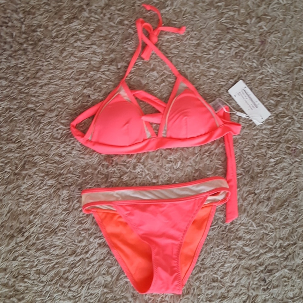 Neon pink bikini