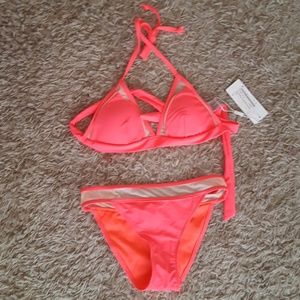 Neon pink bikini