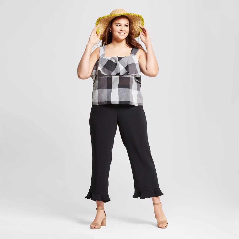 3/$25 New WHO WHAT WEAR Buffalo Plaid Tank Top C4 - Picture 3 of 8
