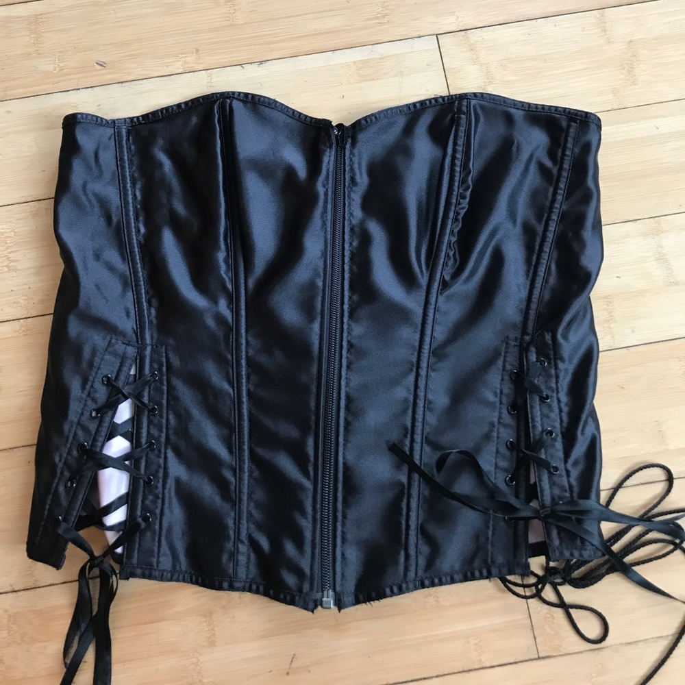 reversible black and pink corset