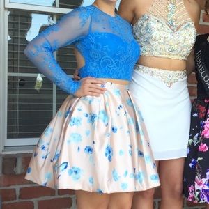 Sherri Hill Powder Blue/Cream Homecoming Dress