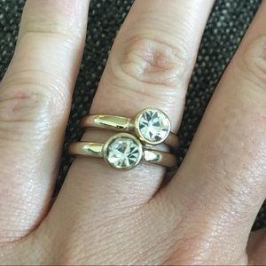 Gold Toned Faux Diamond  Rings