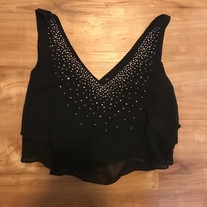 Black with gold embellishment top