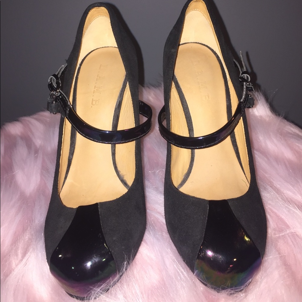 L.A.M.B suede pumps