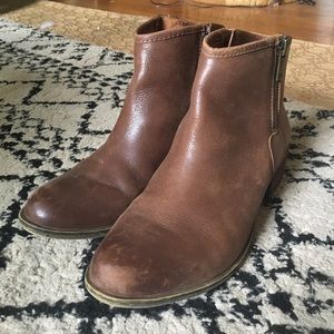 Brown Lucky Brand Double Zipper Bootie/Ankle Boot