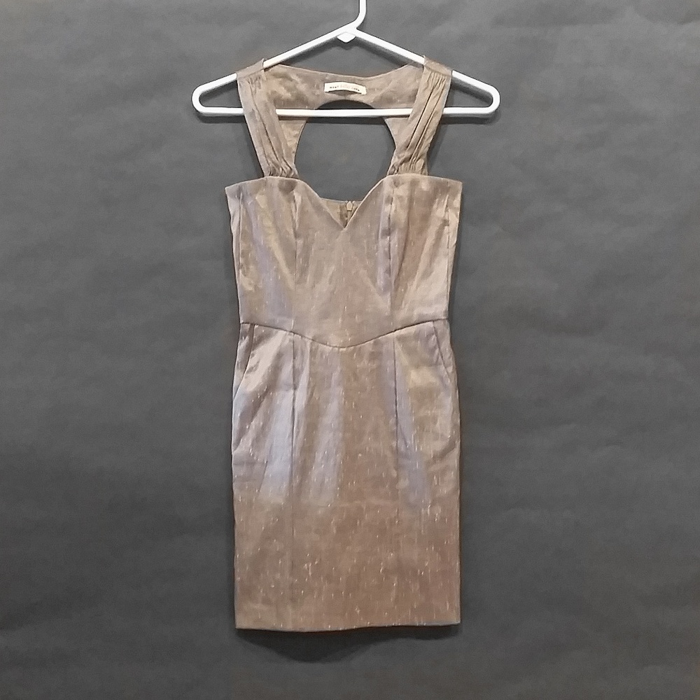 Champagne/Gold Mini Cocktail Dress - Mod Cloth
