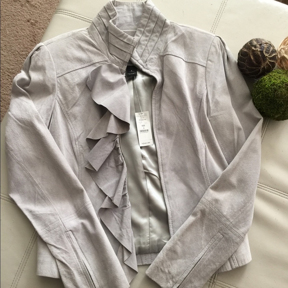 Light gray suede jacket