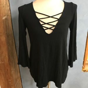 V neck criss cross top