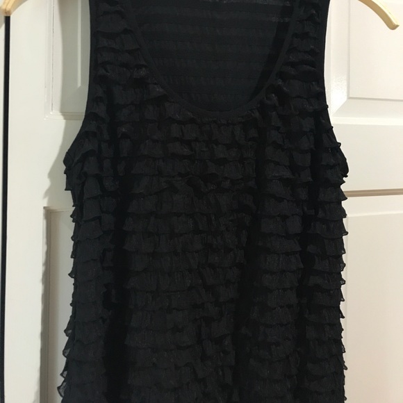 Free People Little Black Ruffled Dress (M) - Picture 2 of 6