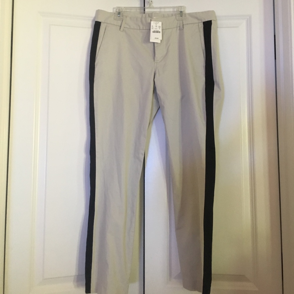 NWT J Crew tuxedo striped crop pants sz 10