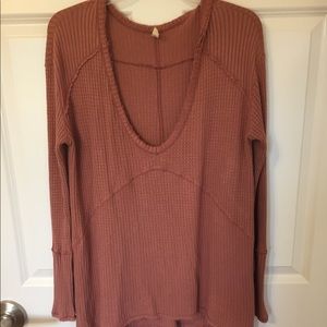 Free People Mauve Laguna Thermal Tee