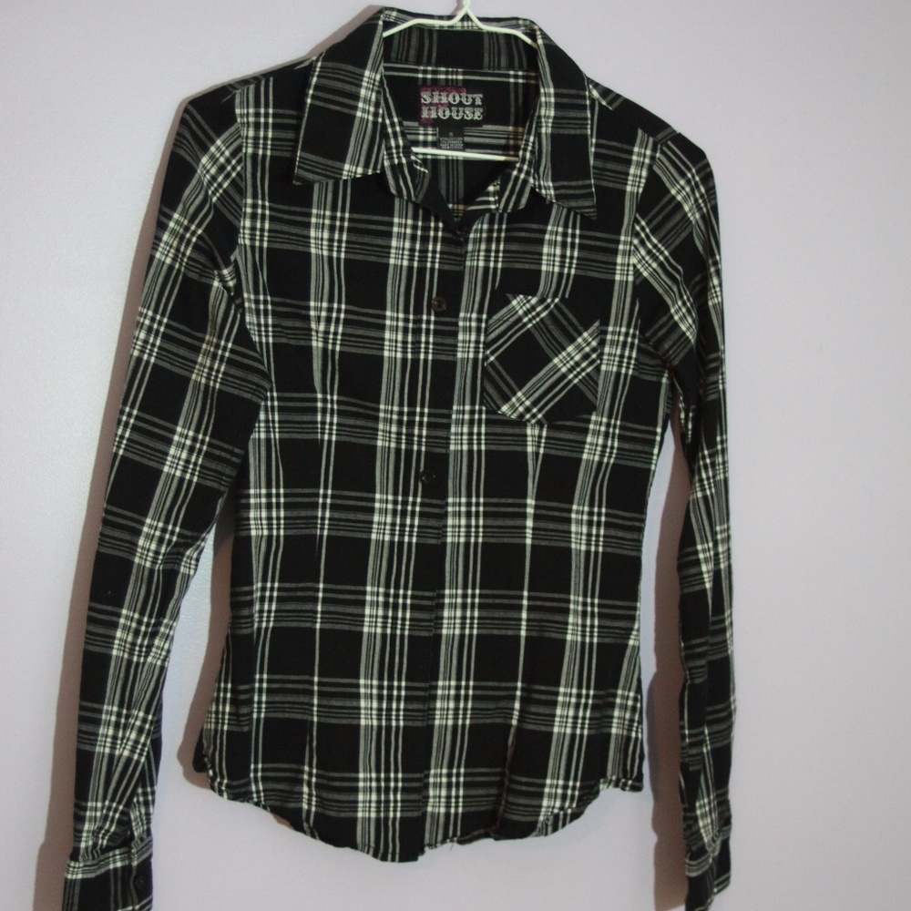 Plaid Button Up Blouse