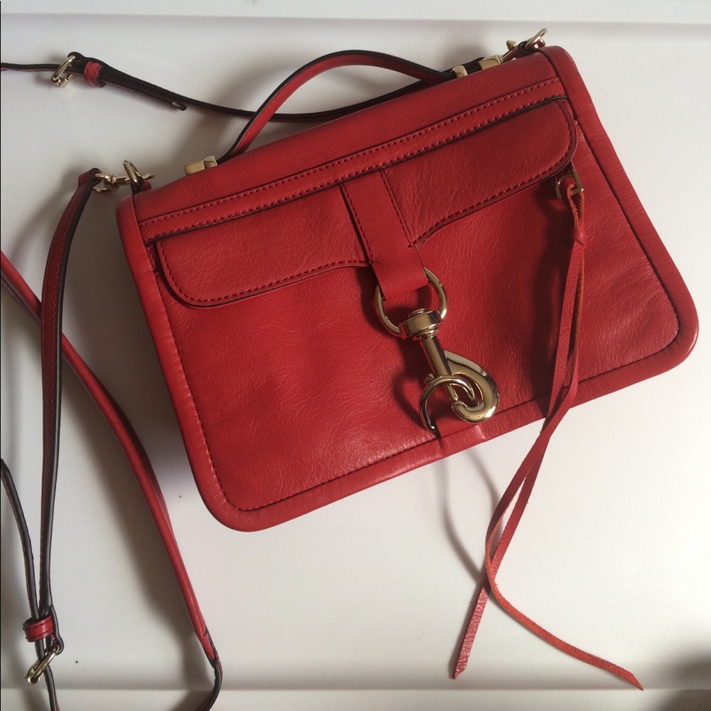 SALE Rebecca Minkoff red leather cross body bag